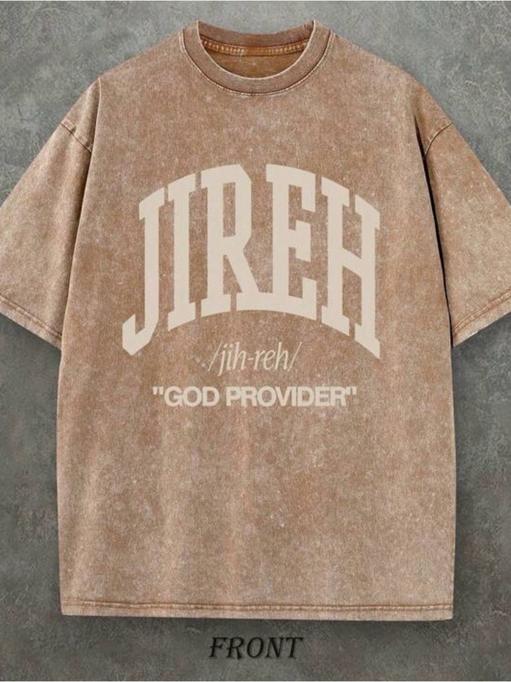 Brown Mineral-Wash Graphic Tee -